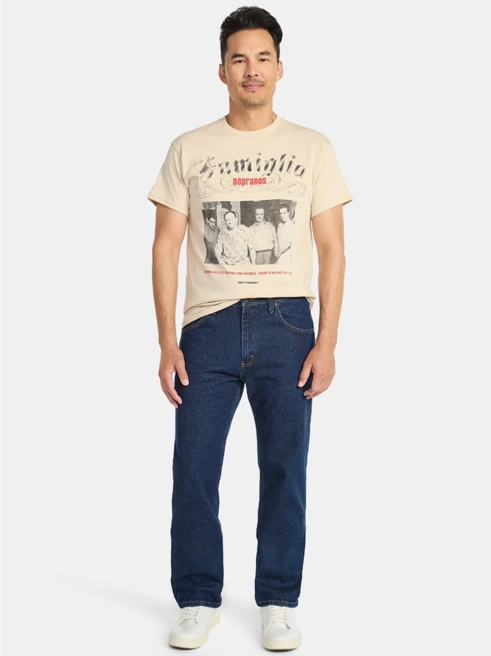 Soprano Famiglia Vintage Graphic Tee - Cream NEW with tags - Picture 3 of 5